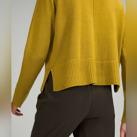 Lululemon 🍋 Cashlu Boxy Crewneck Sweater Auric Gold Size Medium (8) - Picture 6 of 16